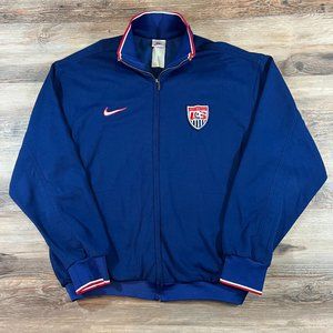 90s Vintage NIKE TEAM USA Soccer Futbol Track Jacket Warm Up Sweatshirt